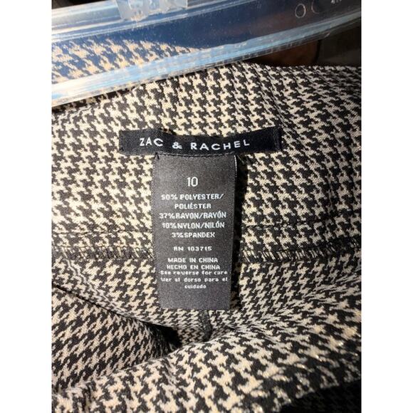 Zac & Rachel Women’s Black, Cream and Gold Houndstooth  Ankle Pants Size 10 - Picture 5 of 6